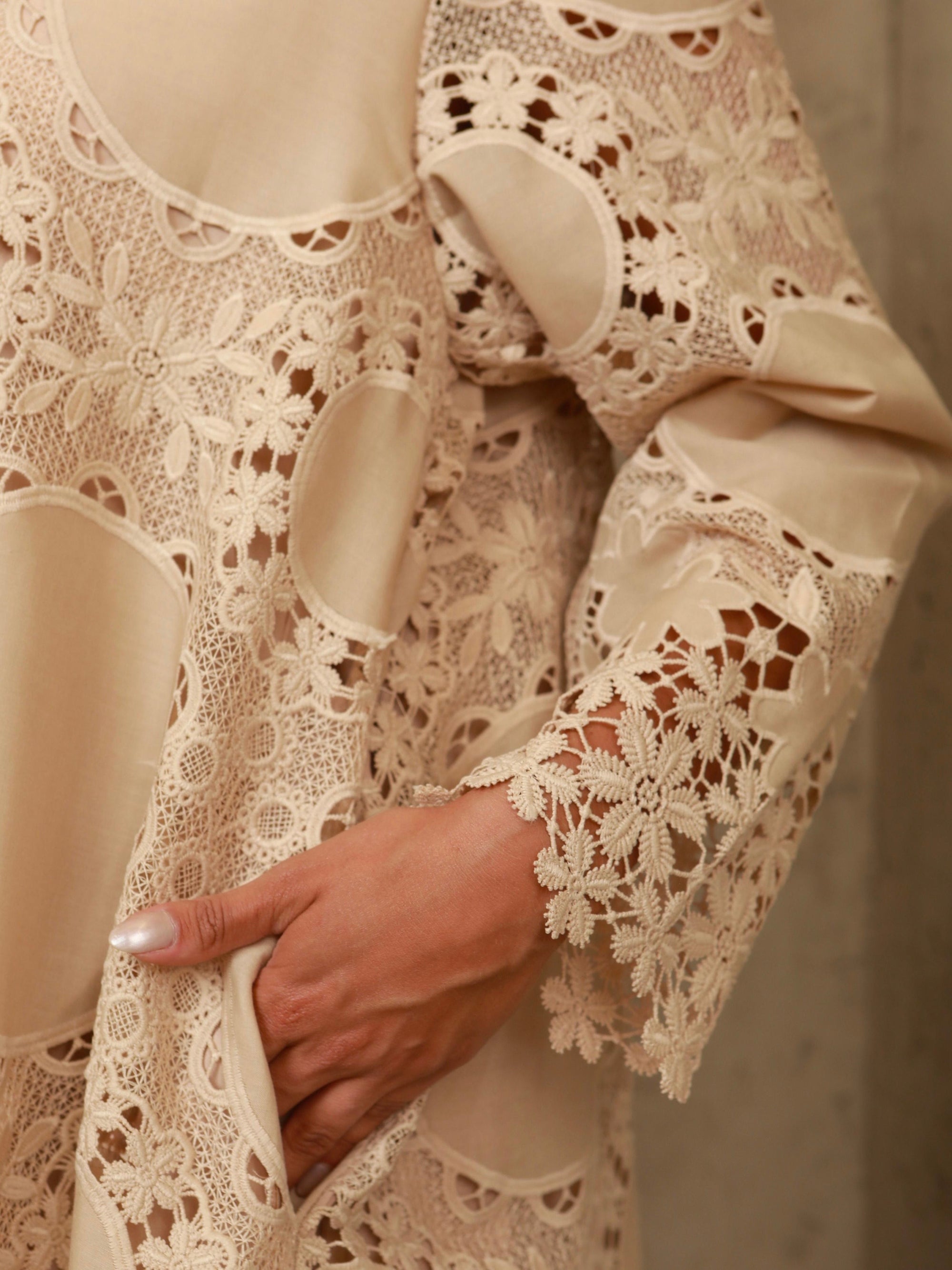 Anastasia Embroidery Cream Dress