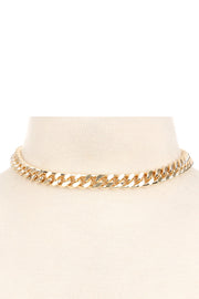 Thick Curb Chain Choker Necklace