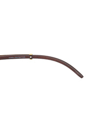 Brown Round Rhinestone Frame Sunglasses