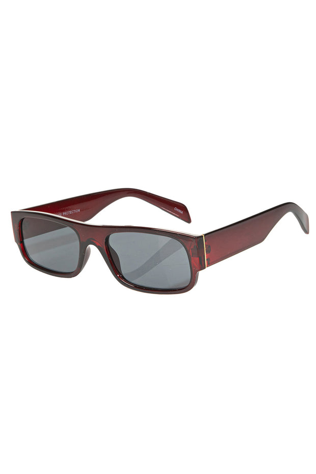 Red Acetate Rectangle Sunglasses #7672