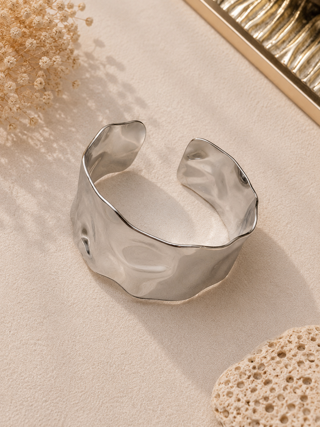Abstract Silver Cuff