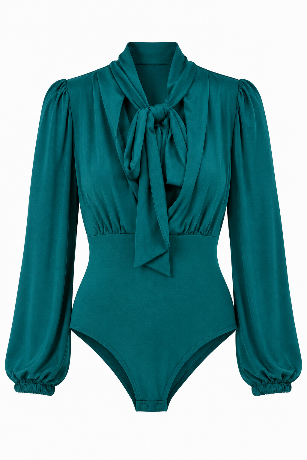 Amelie Bow Tie Dusty Teal Bodysuit