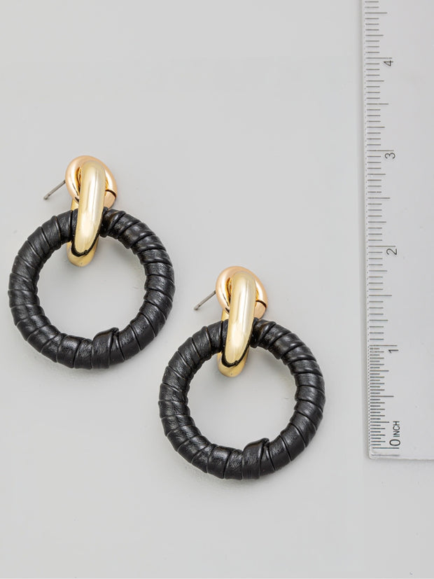 Circle Wrap Cutout Drop Earrings