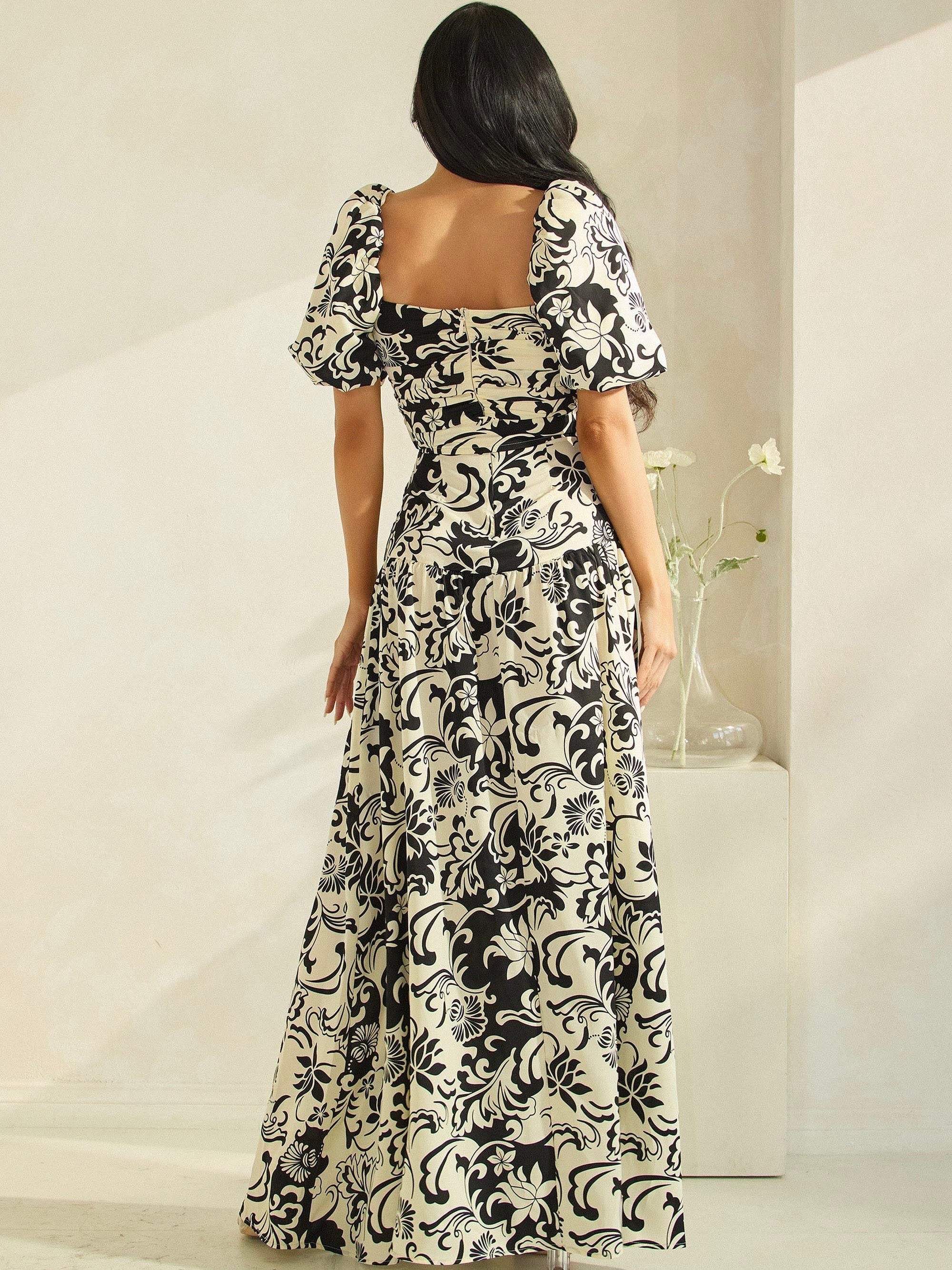 Nory Black &amp; Ivory Maxi Dress