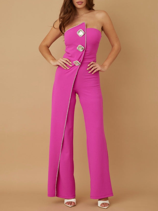 Angy Strapples Rhinestone Jumpsuit