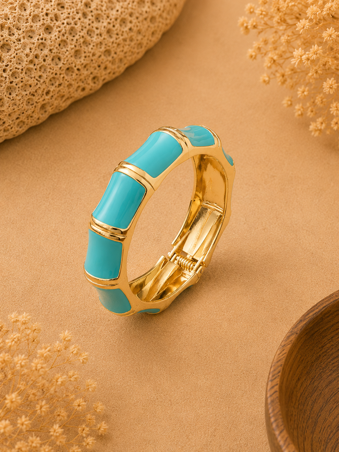 Turquoise Enamel Bangle Bracelet
