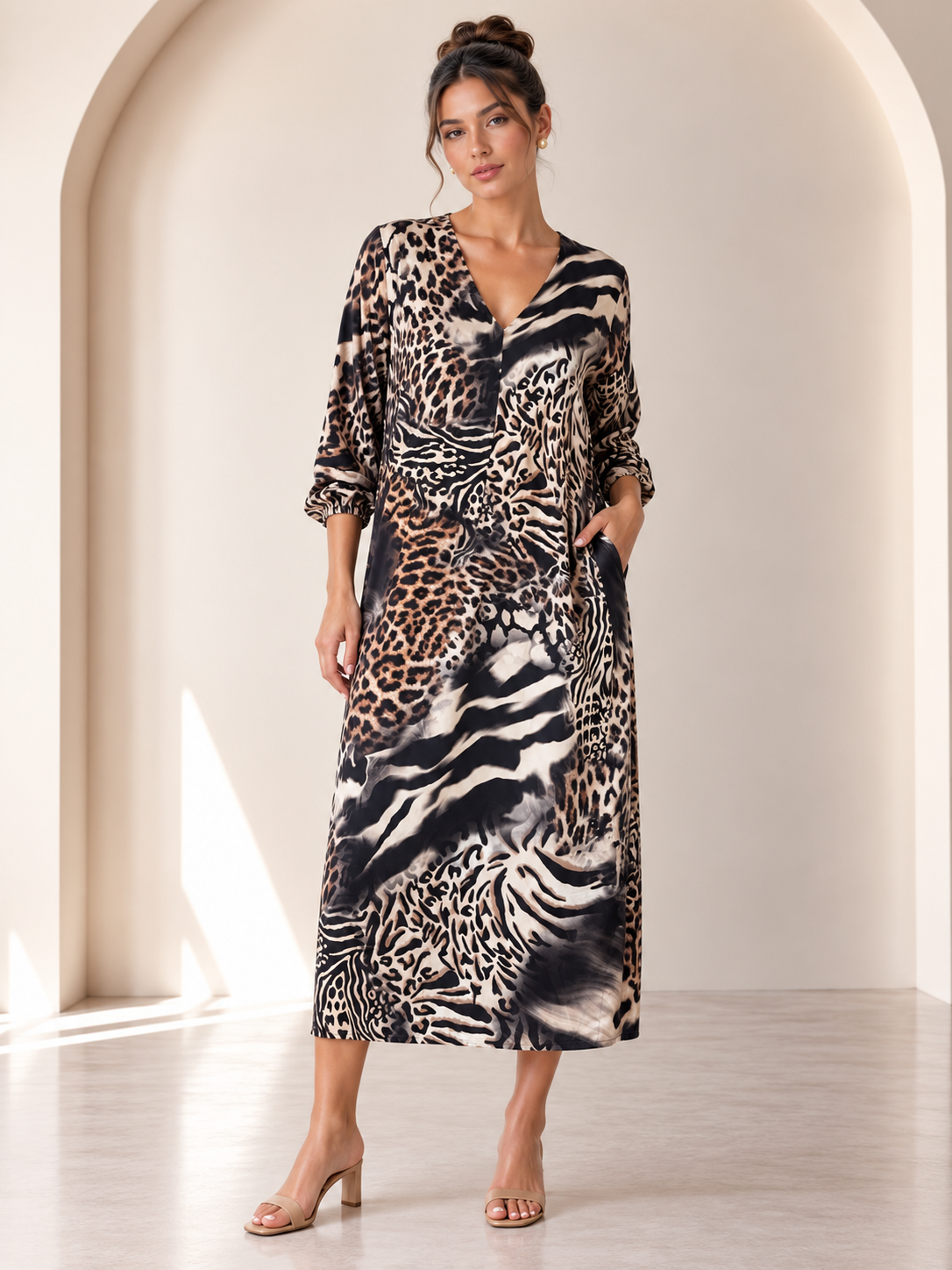 Safira Animal Print Maxi Dress