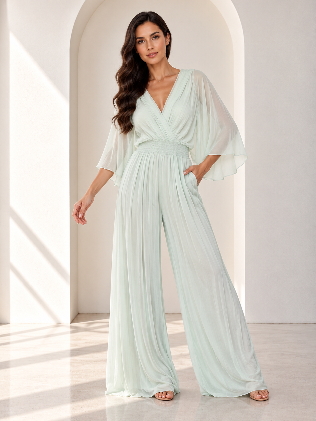 Carolina Silk Mint Jumpsuit