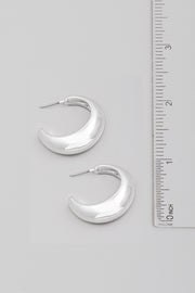 Silver Circle Metallic Hoop Earrings