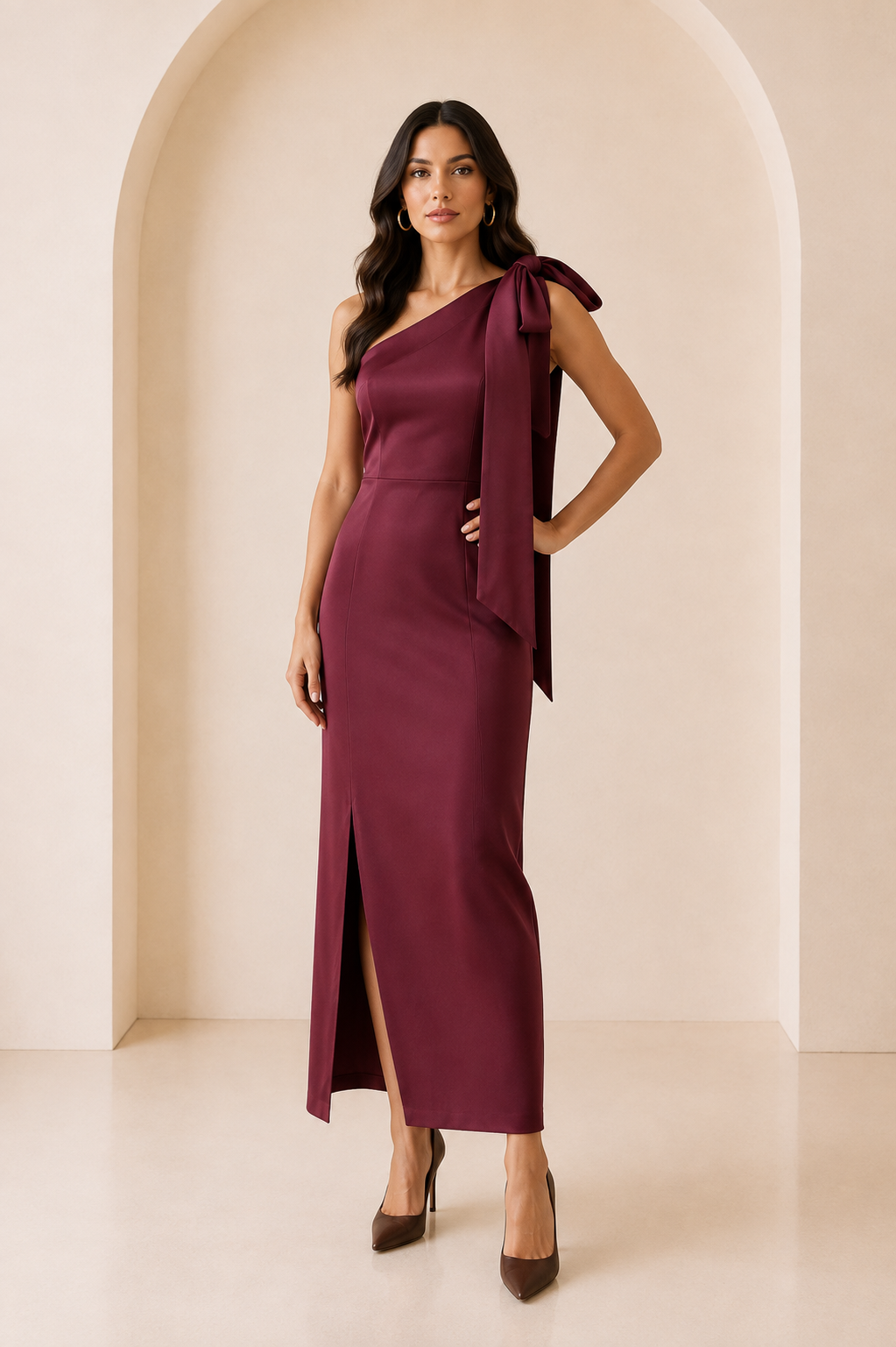 Natalia One Shoulder Midi Dress