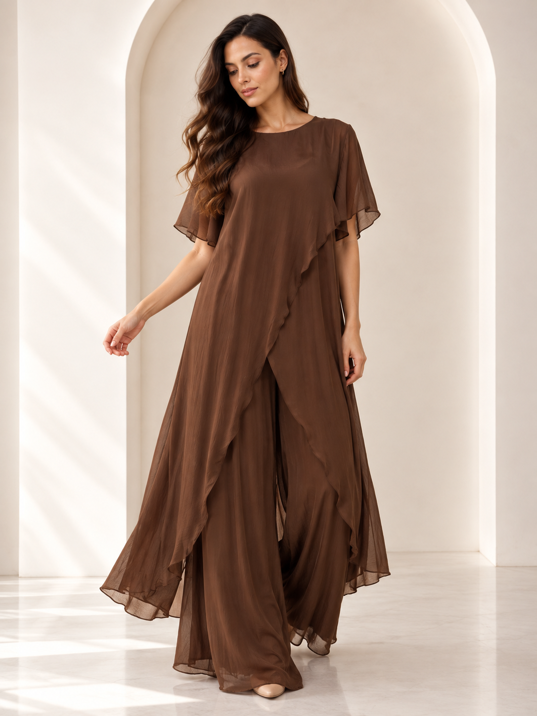 Sabina 2 Piece Silk Chocolate Set