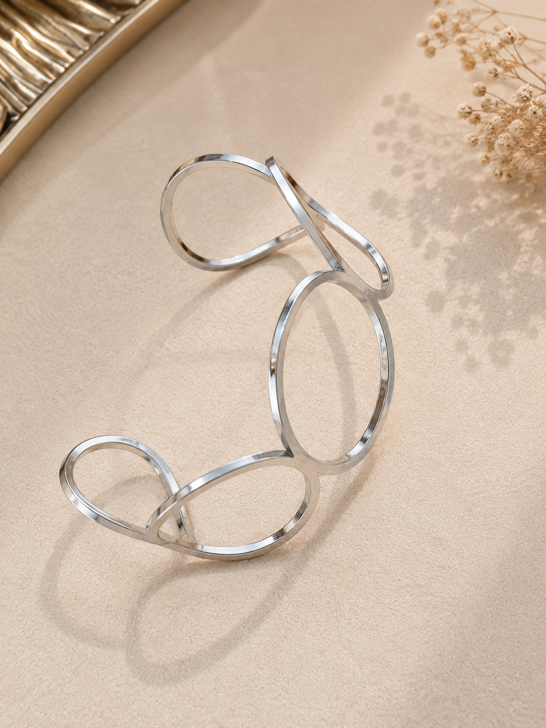 Silver Sculptural Cuff Bracelet