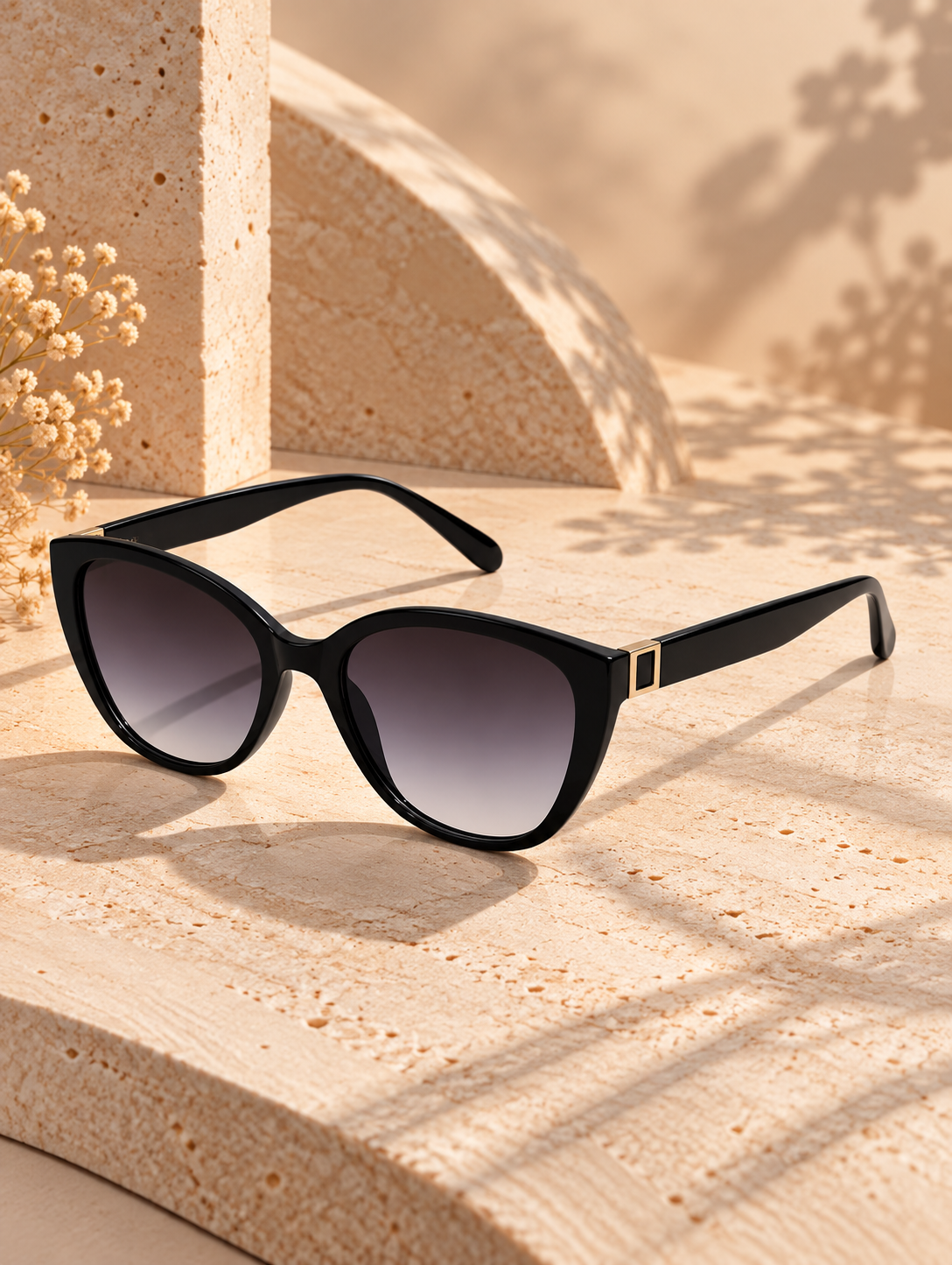 Vittoria Cat Eye Black Sunglasses