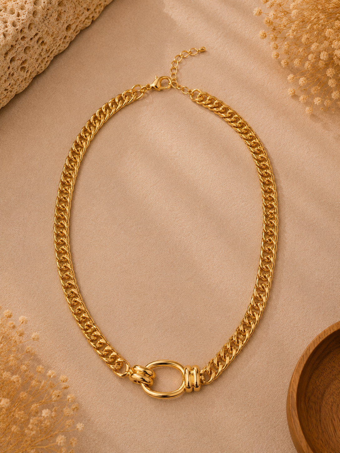 Golden Link Statement Necklace