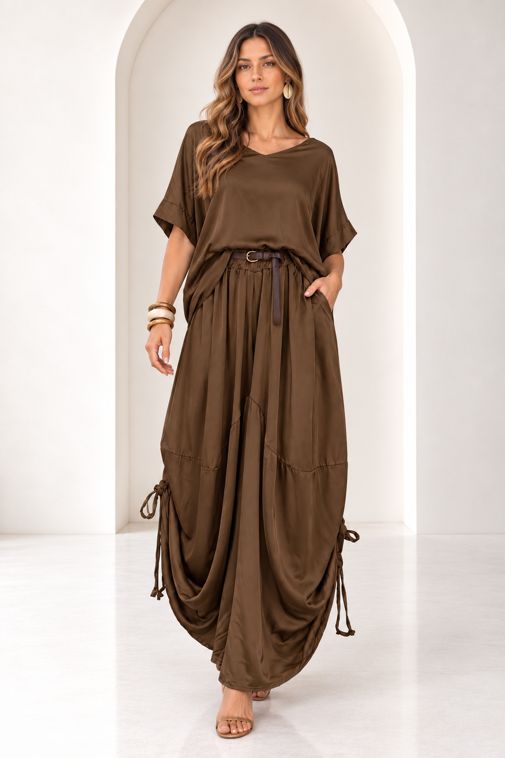Elle Draped Wide-Leg Set