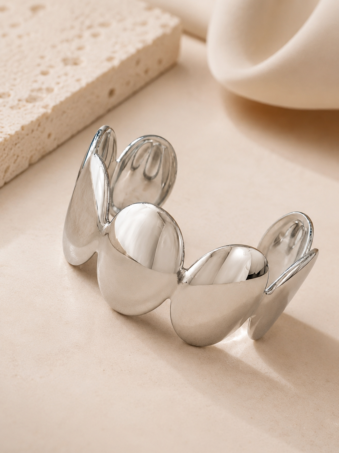 Bold Sculptural Oval Cuff