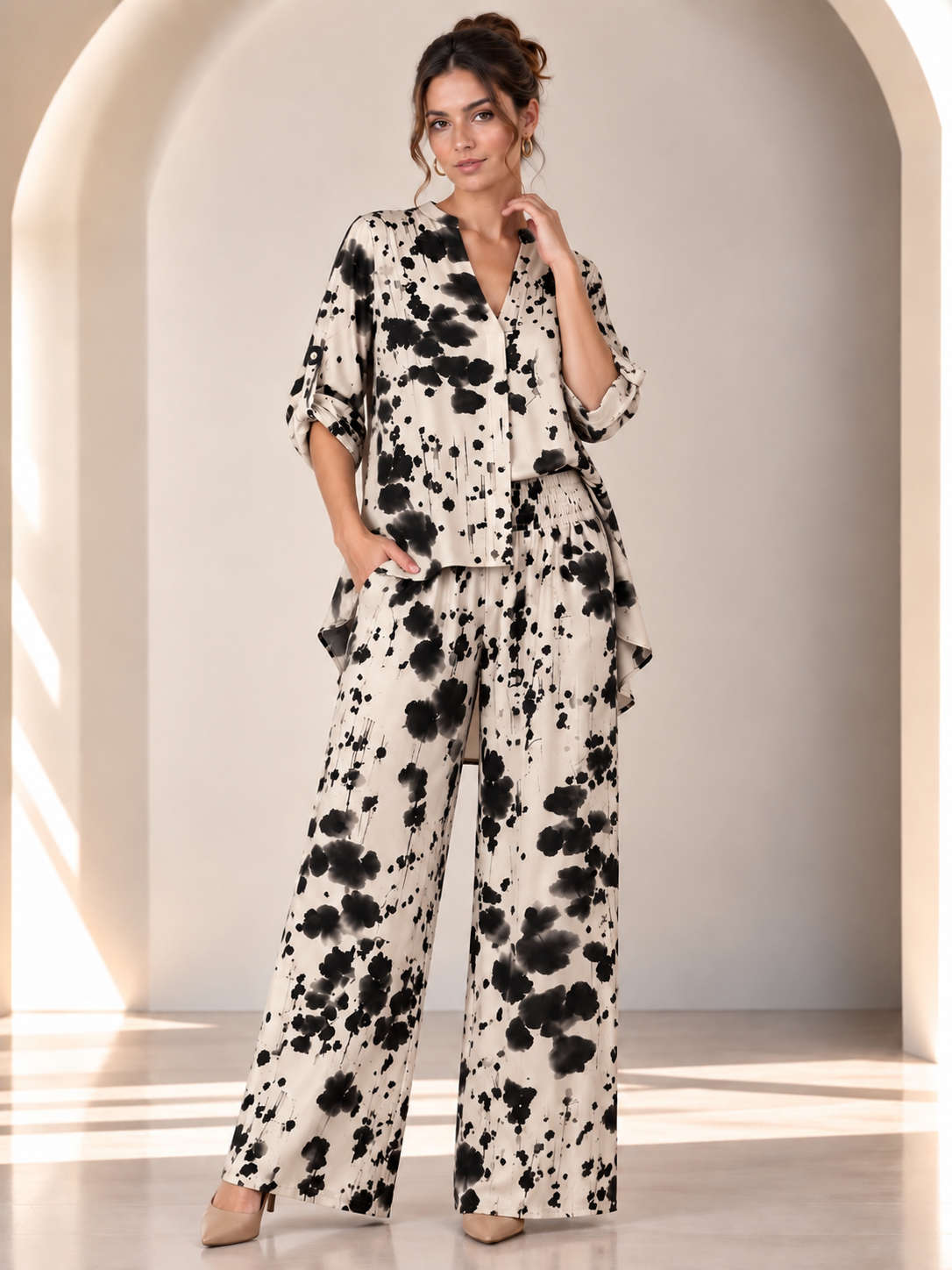 Solenne Abstract Black Print Set