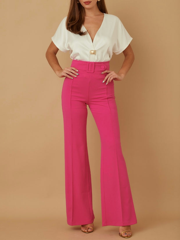 Fuschia Buckle With Button Bottoms