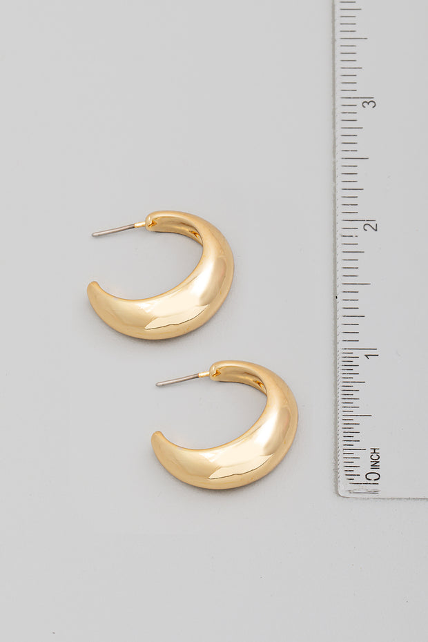 Gold Circle Metallic Hoop Earrings