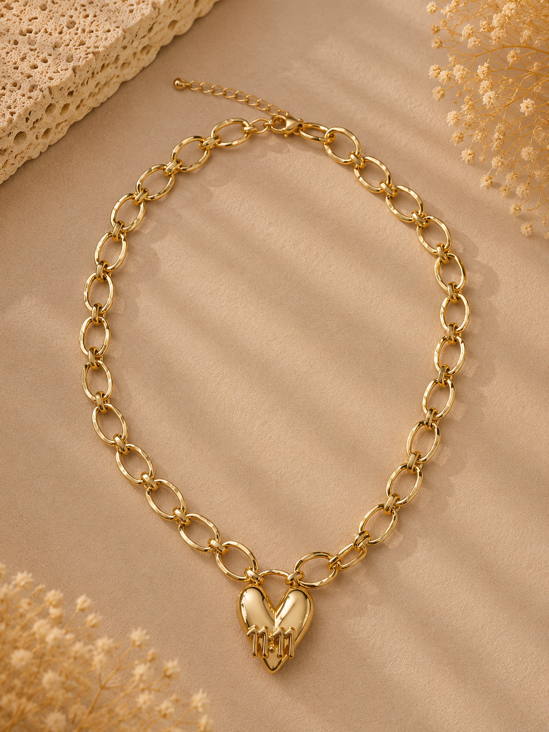 11:11 Heart Charm Necklace