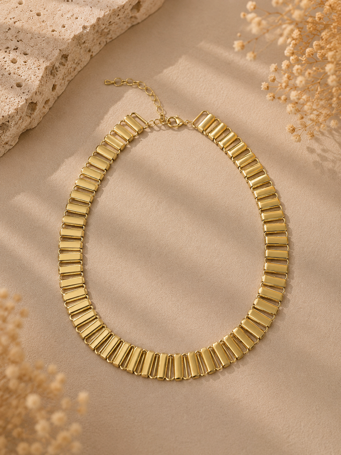 Gold Bar Choker Necklace