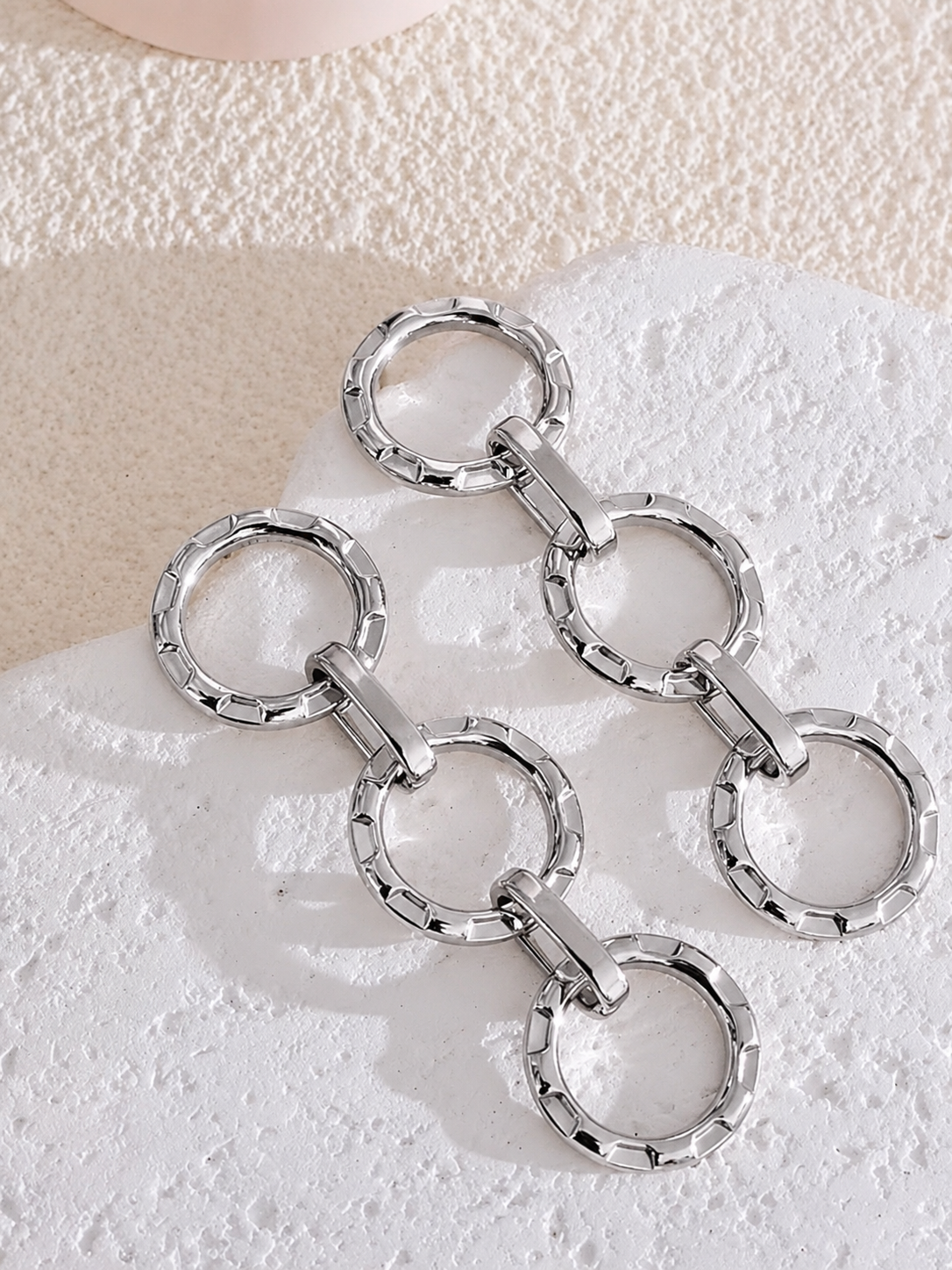 Silver Link Statement Earrings