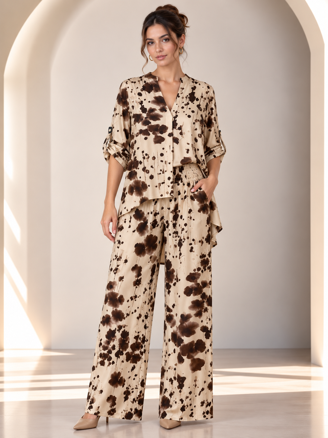 Solenne Abstract Brown Print Set
