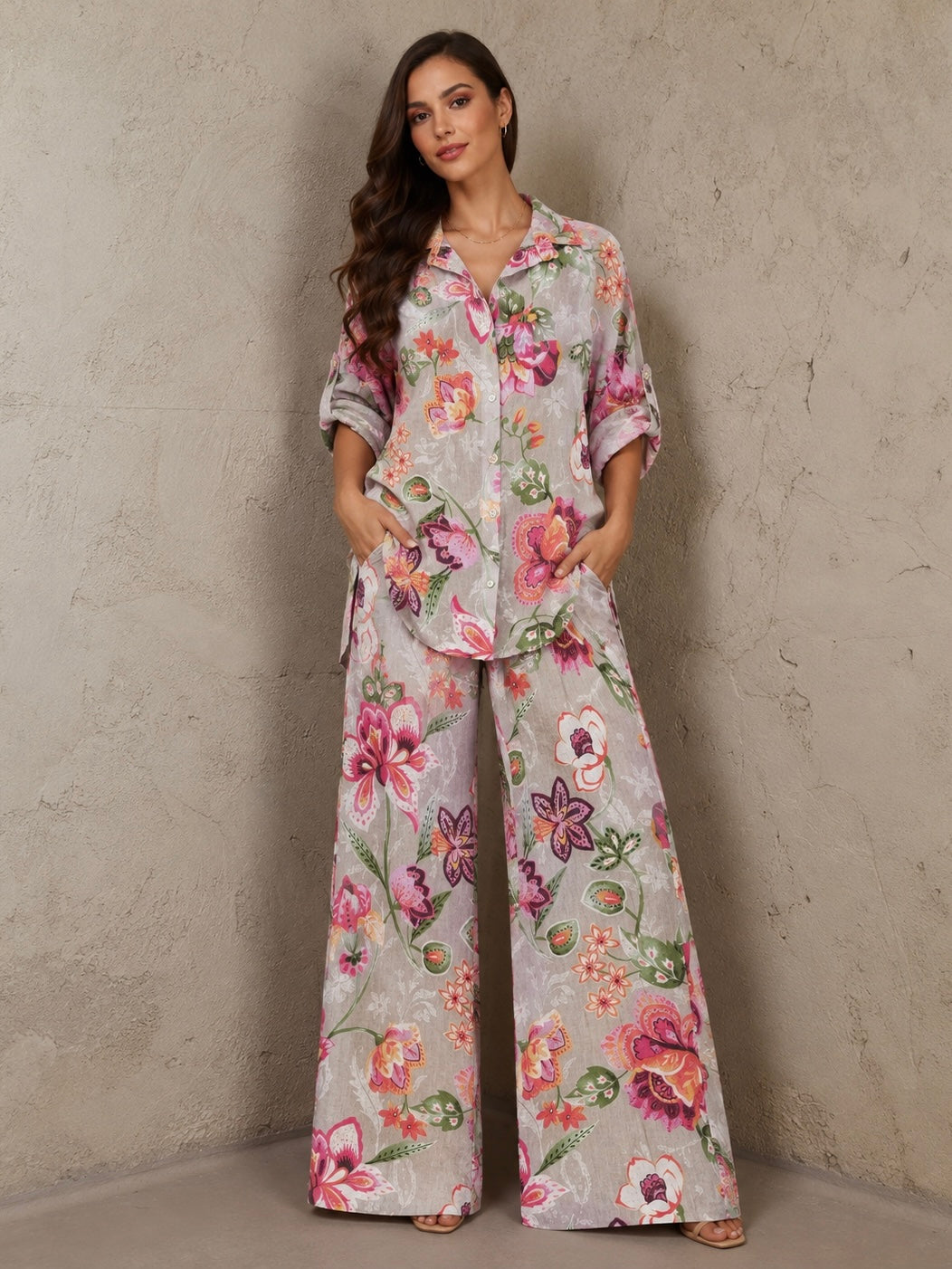 Emilia Boho Garden Italian Linen Set