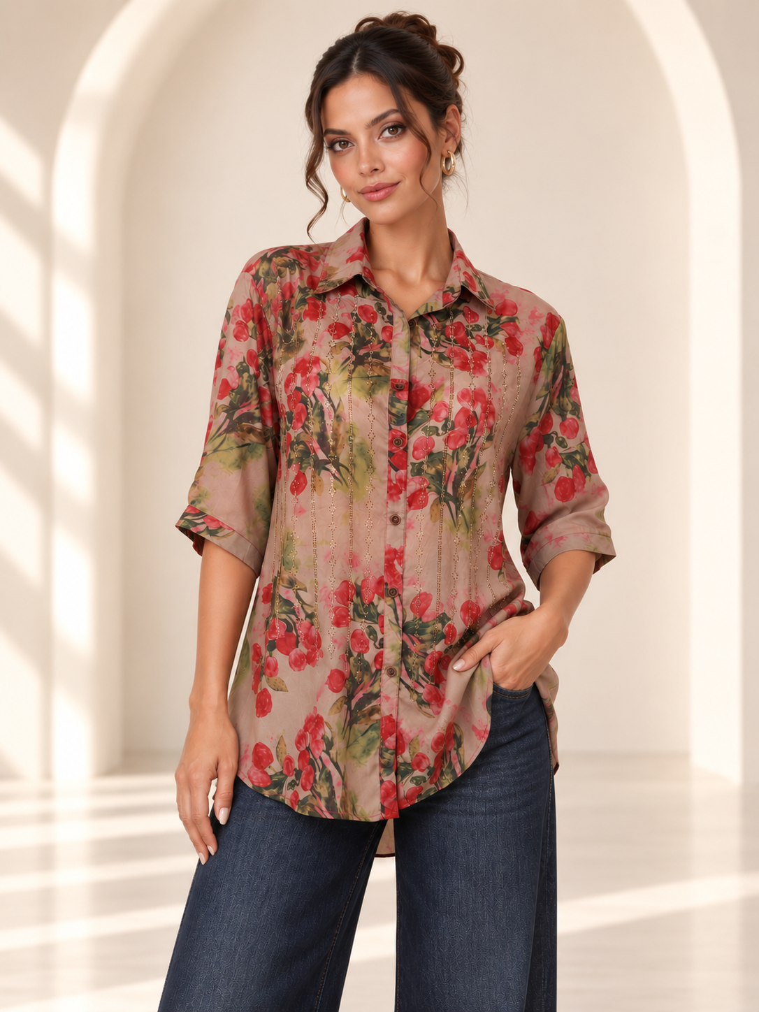 Seraphine Floral Embellished Shirt