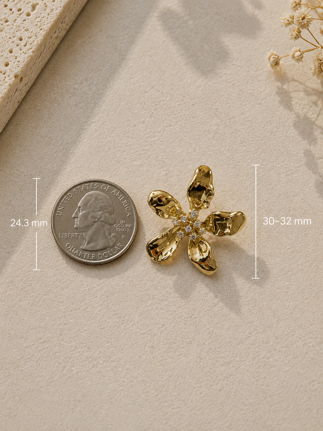 Golden Bloom Crystal Statement Earrings