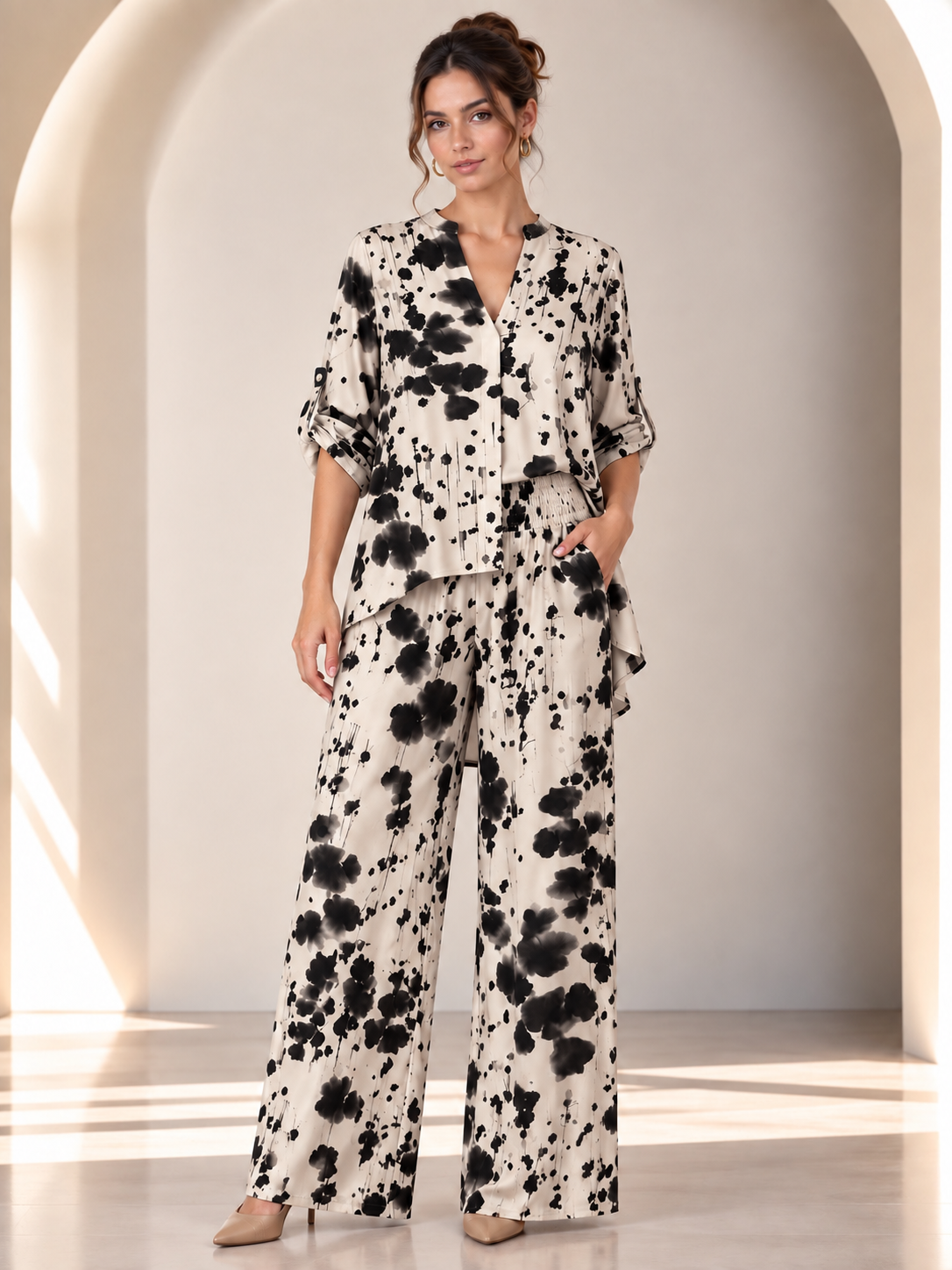 Solenne Abstract Black Print Set