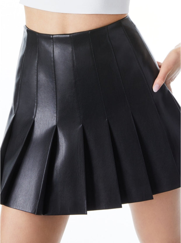 Lena Black Faux Leather Skirt