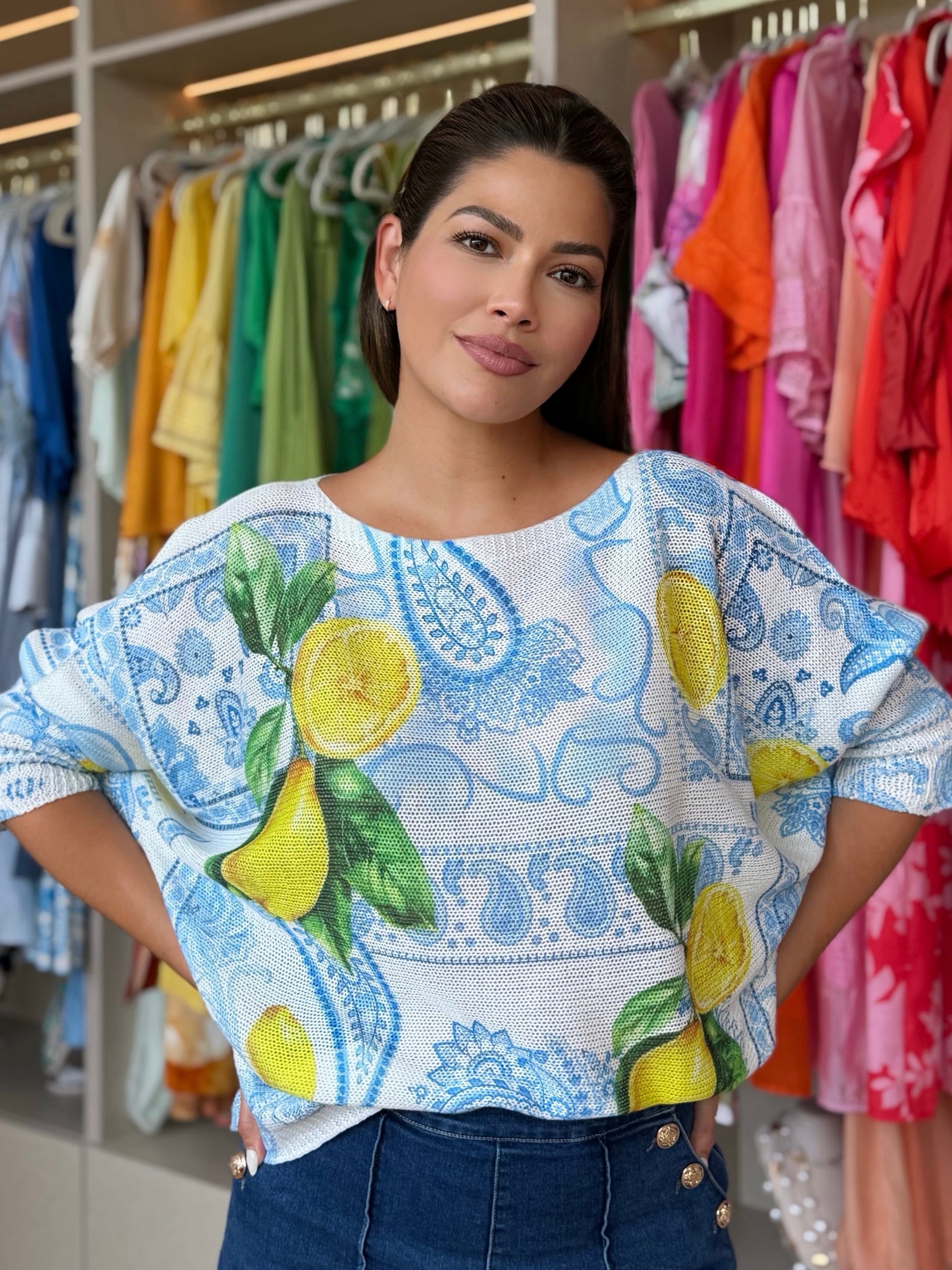 Azure Lemon Relaxed Italian Knit