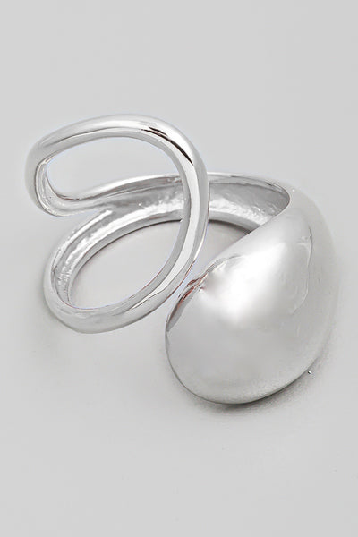 Silver Polished Rounded Band Ring