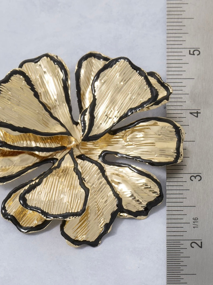 Large Open Petal Flower Statement Stud Earrings