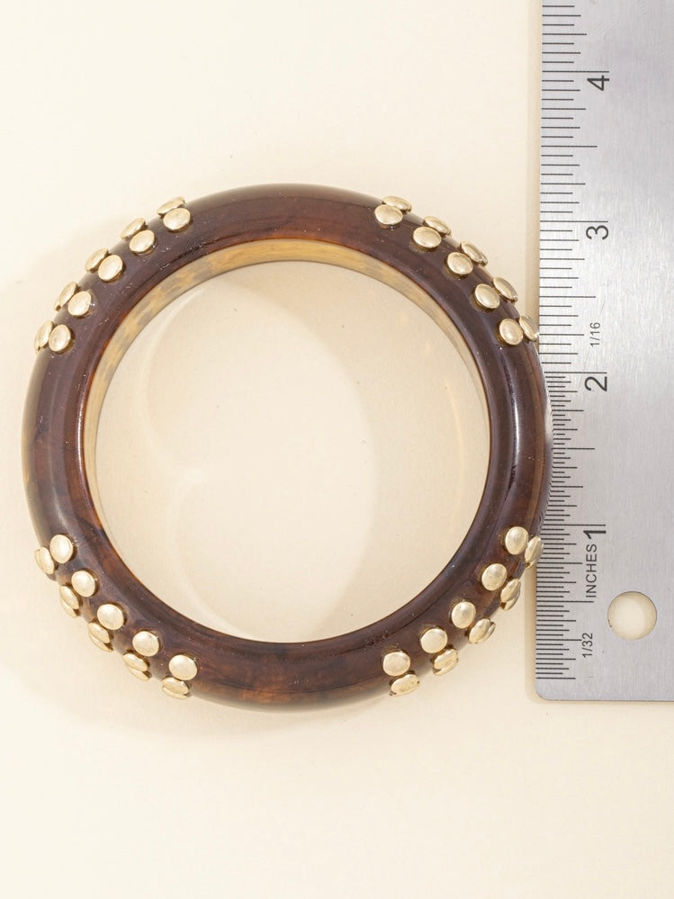 Marbled Bangle With Beaded Stud Rows
