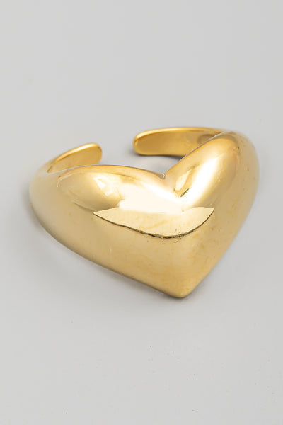 Gold Metallic Heart Ring
