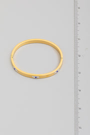 Gold Pave Evil Eye Bangle Bracelet