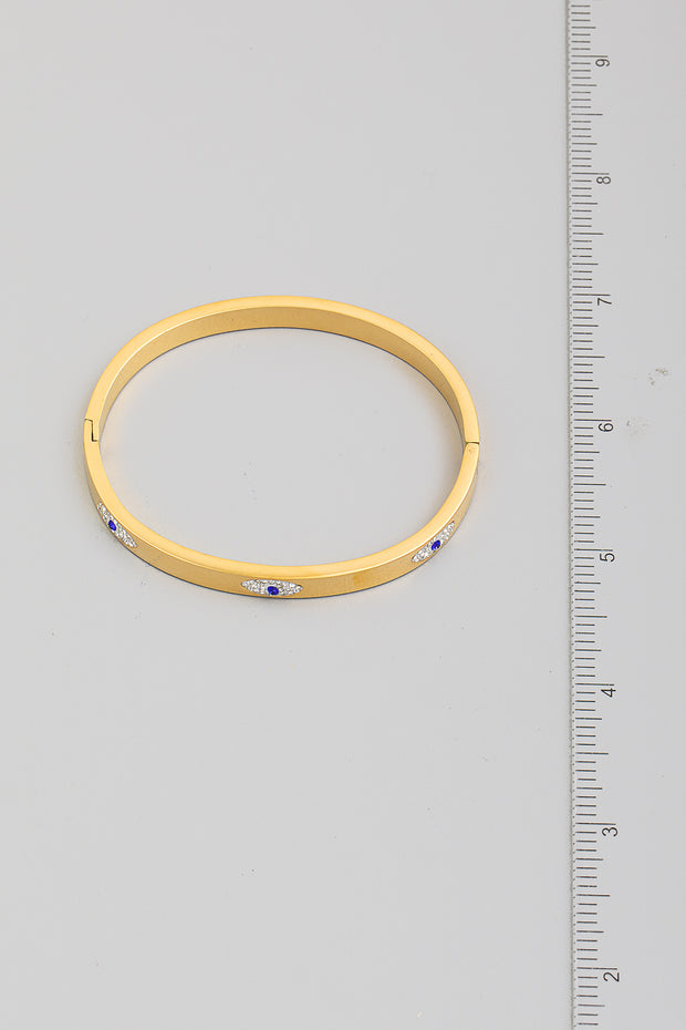 Gold Pave Evil Eye Bangle Bracelet