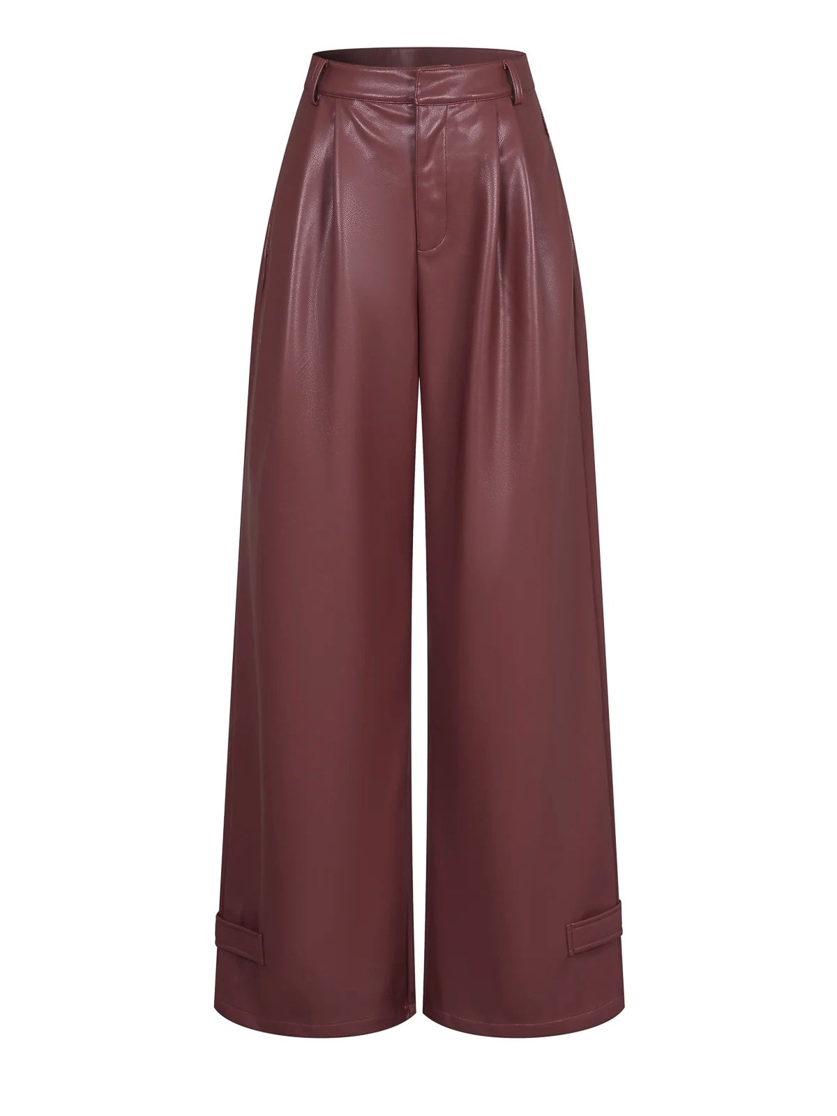 Sienna Burgundy Faux Leather Pants