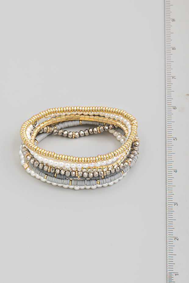 Assorted Beads Layered Bracelet Set