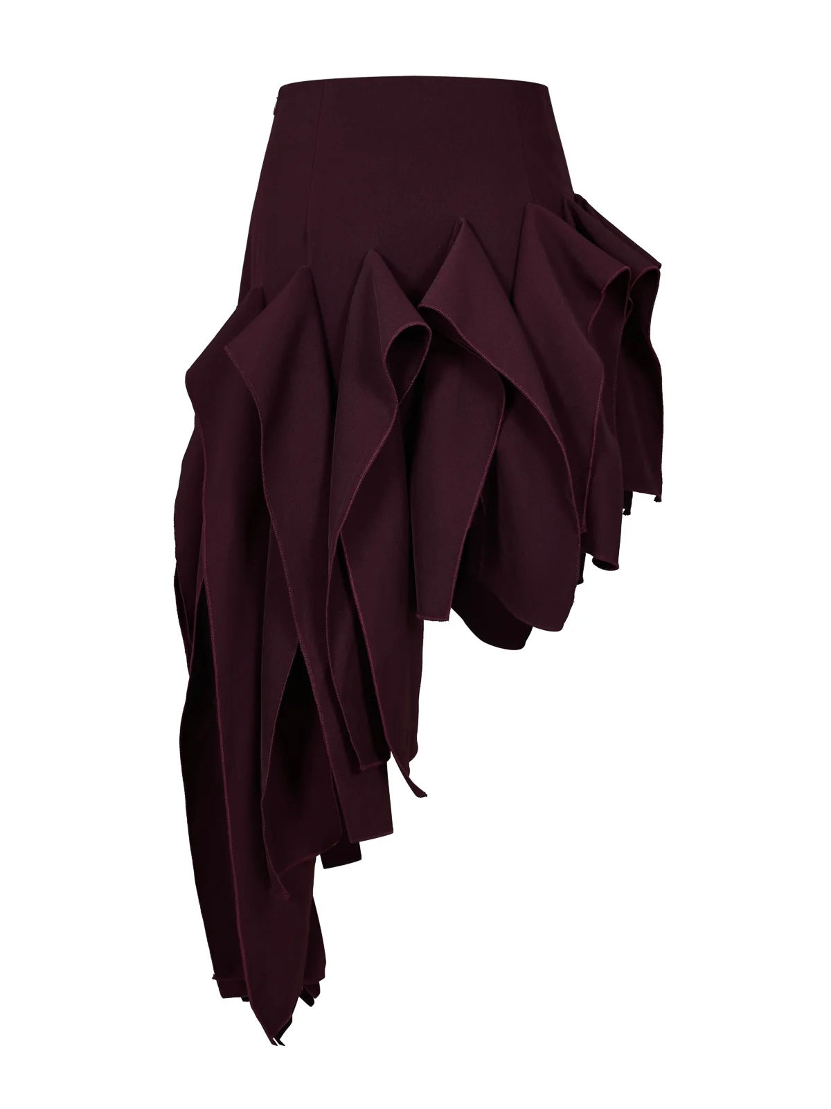 Kiara Asymmetric Twill Burgundy Skirt