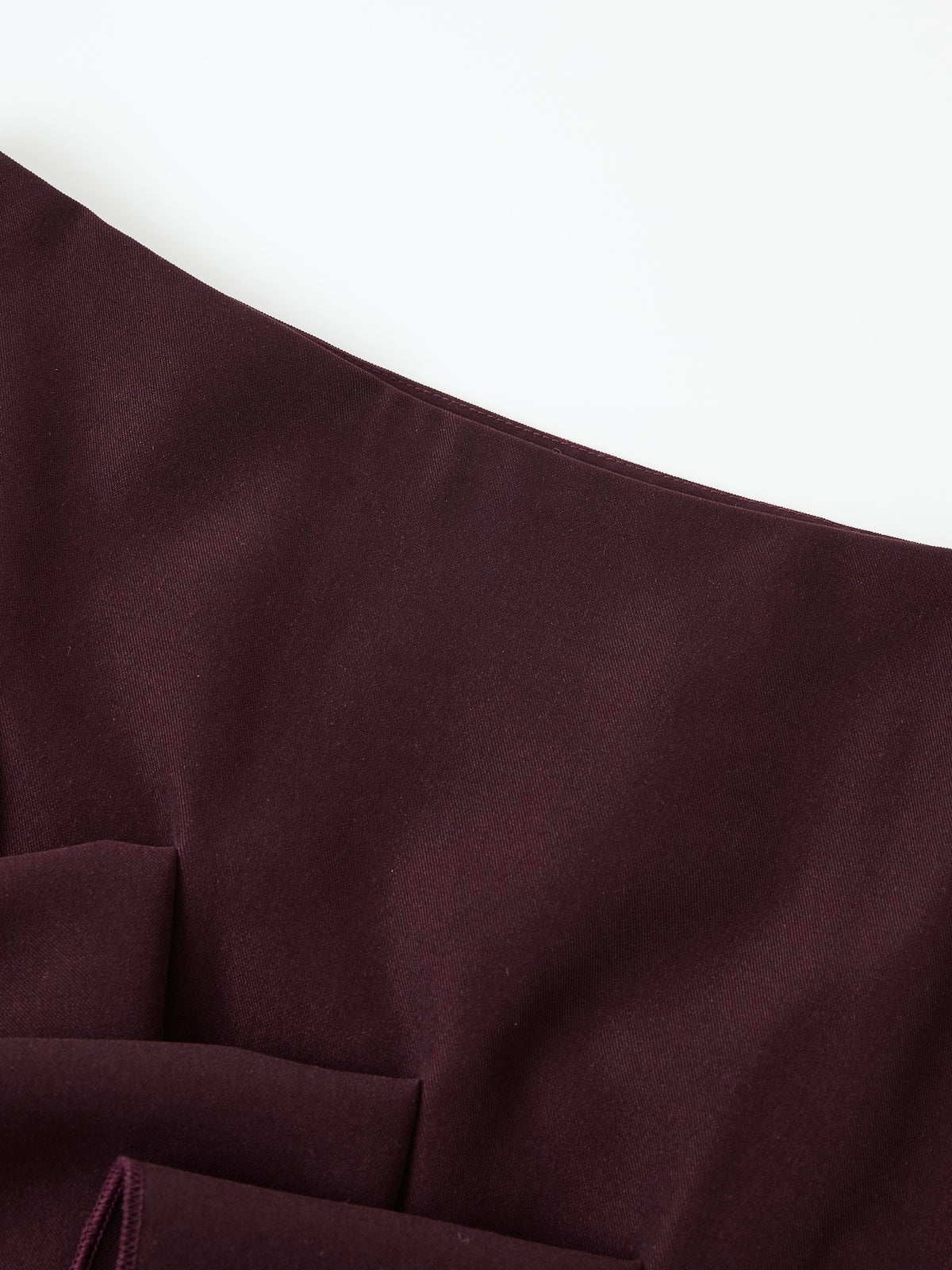 Kiara Asymmetric Twill Burgundy Skirt