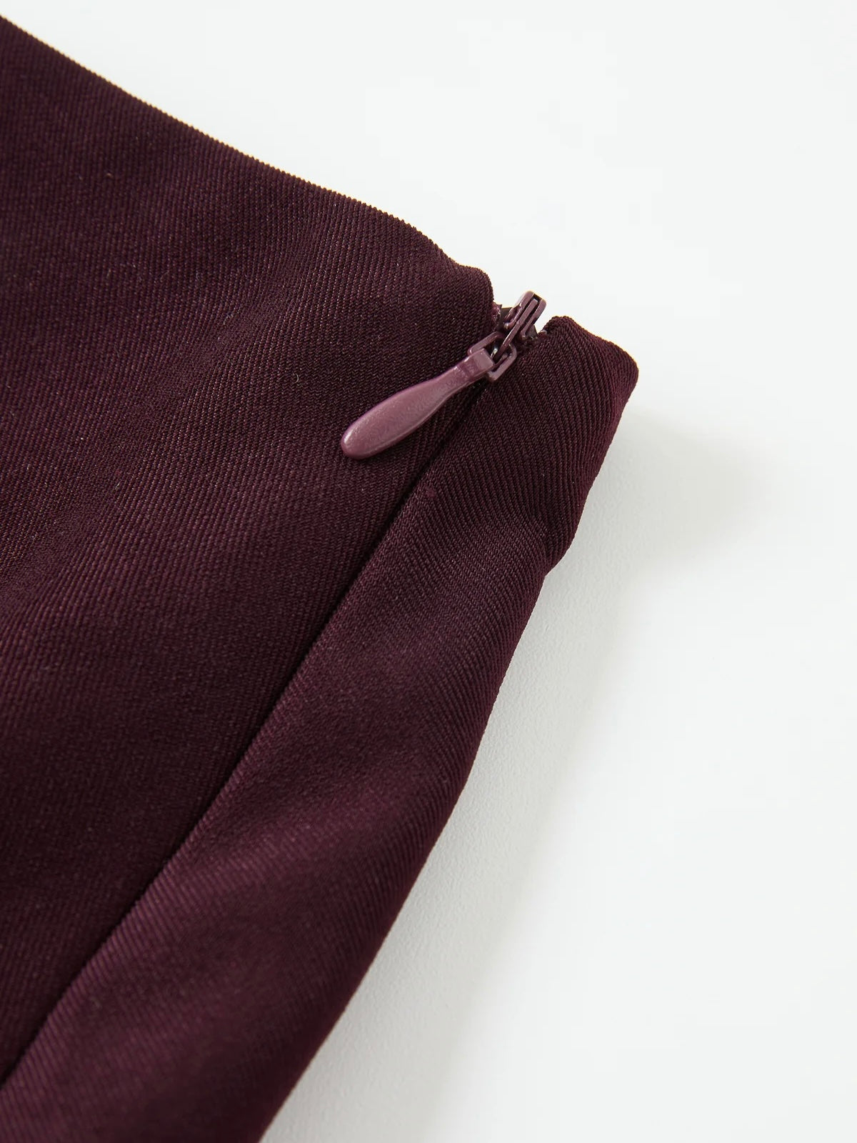 Kiara Asymmetric Twill Burgundy Skirt