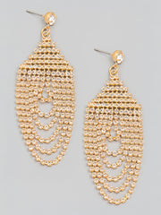 Oval Rhinestone Chain Link Earrings