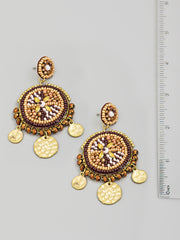 Seed Beaded Boho Circle Statement Earrings