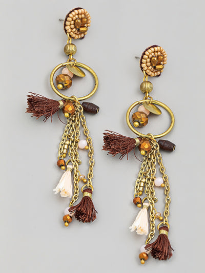 Boho Chain Fringe Tassel Drop Earrings