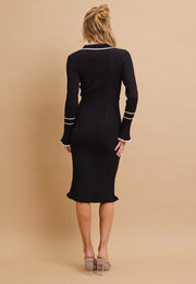 Sarah Knit Midi Black Dress