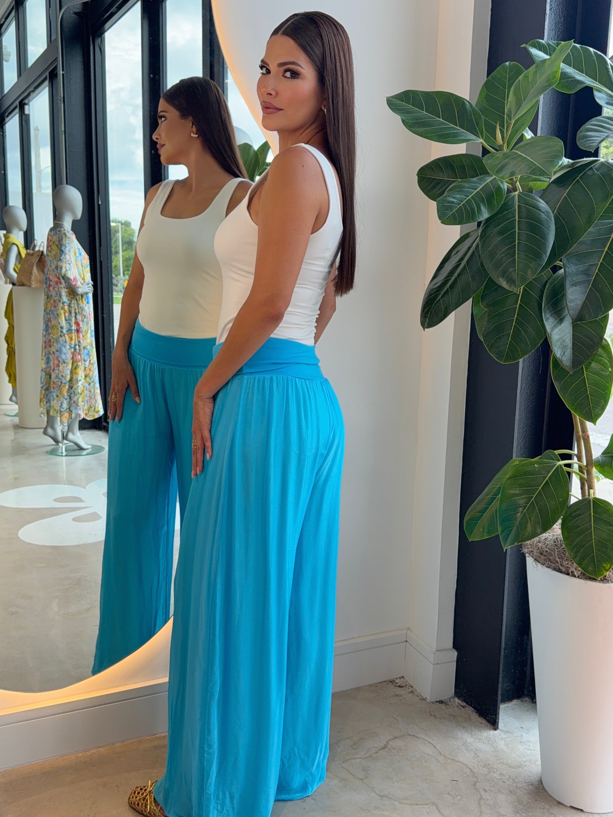 Elia Silk Turquoise Bottoms