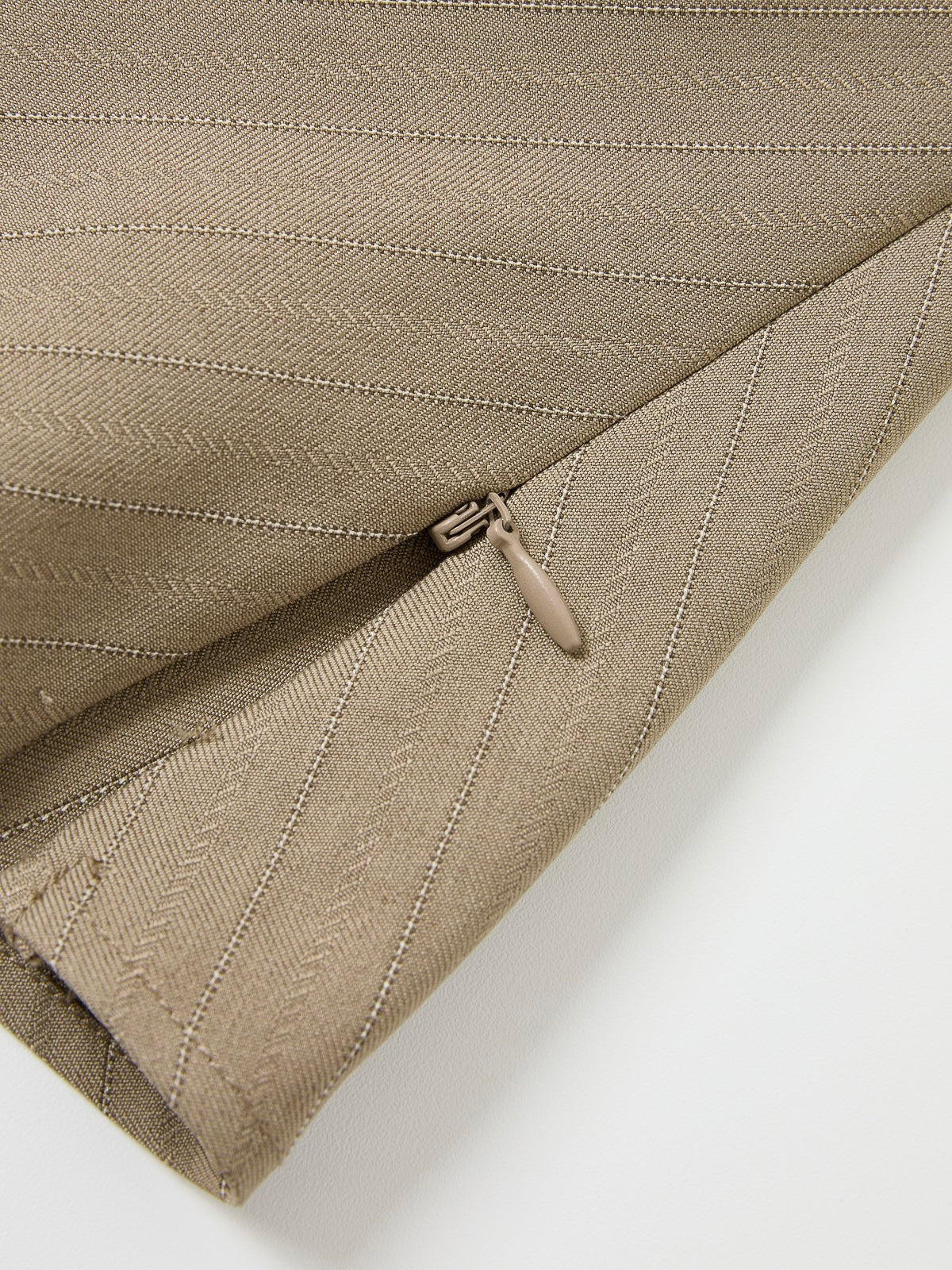 Ivanna Stripe Mock Neck Khaki Top